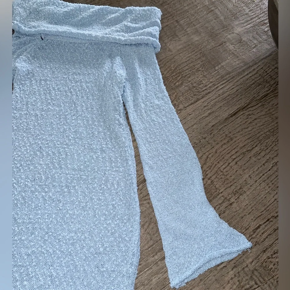 Mommyknows Light Blue Off-Shoulder Knitted Maxi Dress - Picture 5 of 7